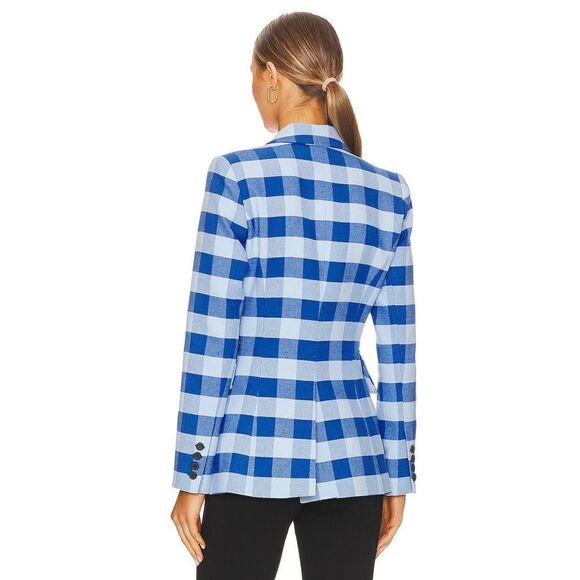 Smythe Lounge Blazer in Tonal Blue Check US2 - Picture 3 of 11